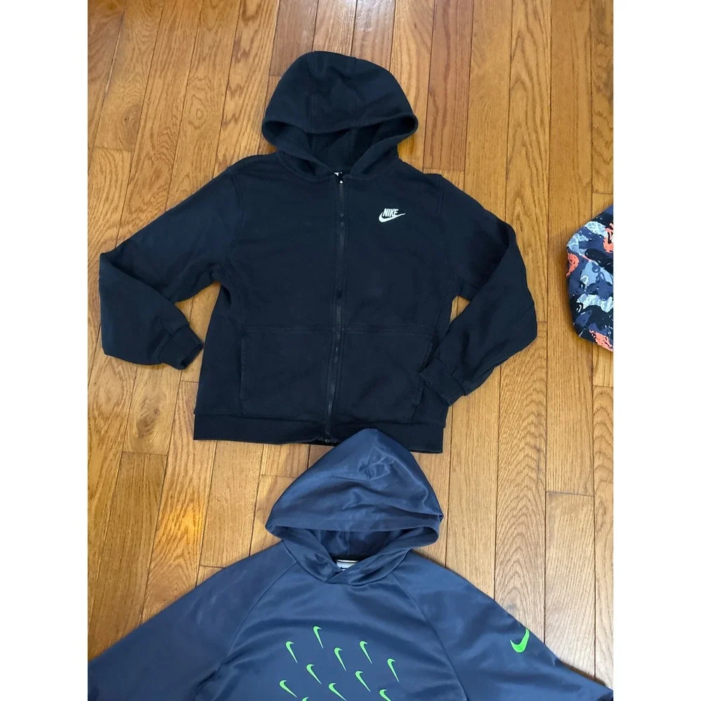 Nike Kids Hoodie Zip Up Bundle 4pc XL Therma-FIT Black Blue Grey Camo Boys